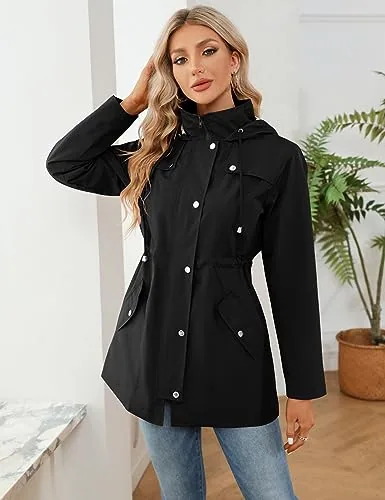 Lomon Plaid Lined Rain Jacket