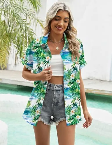 Lomon Camisa hawaiana floral con botones