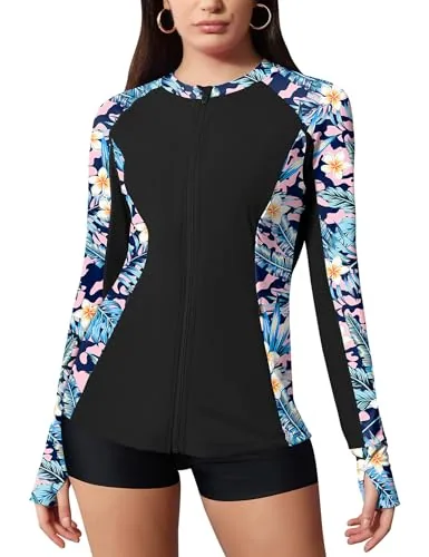 Lomon Zip Front Rash Guard
